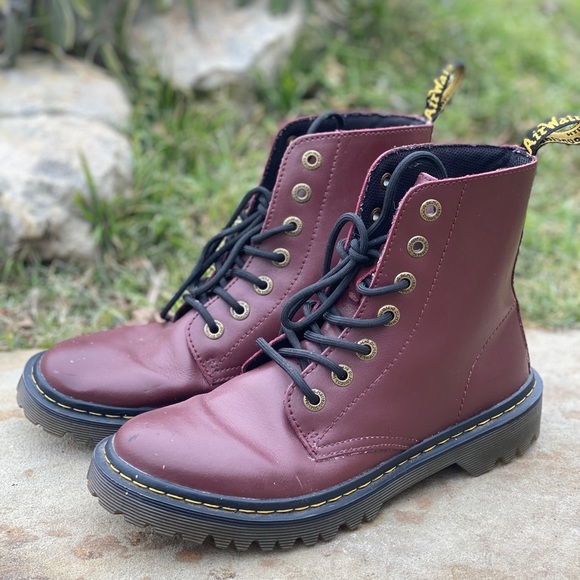 Dr. Martens Shoes - Dr. Martens Luana red combat boots textured finish size 8